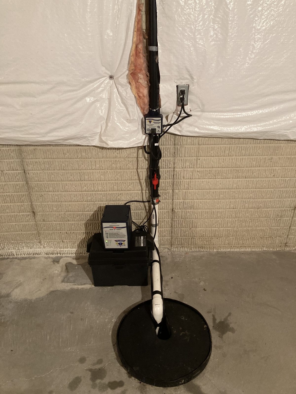 Battery backup sump pump installed by Peps Plumbing