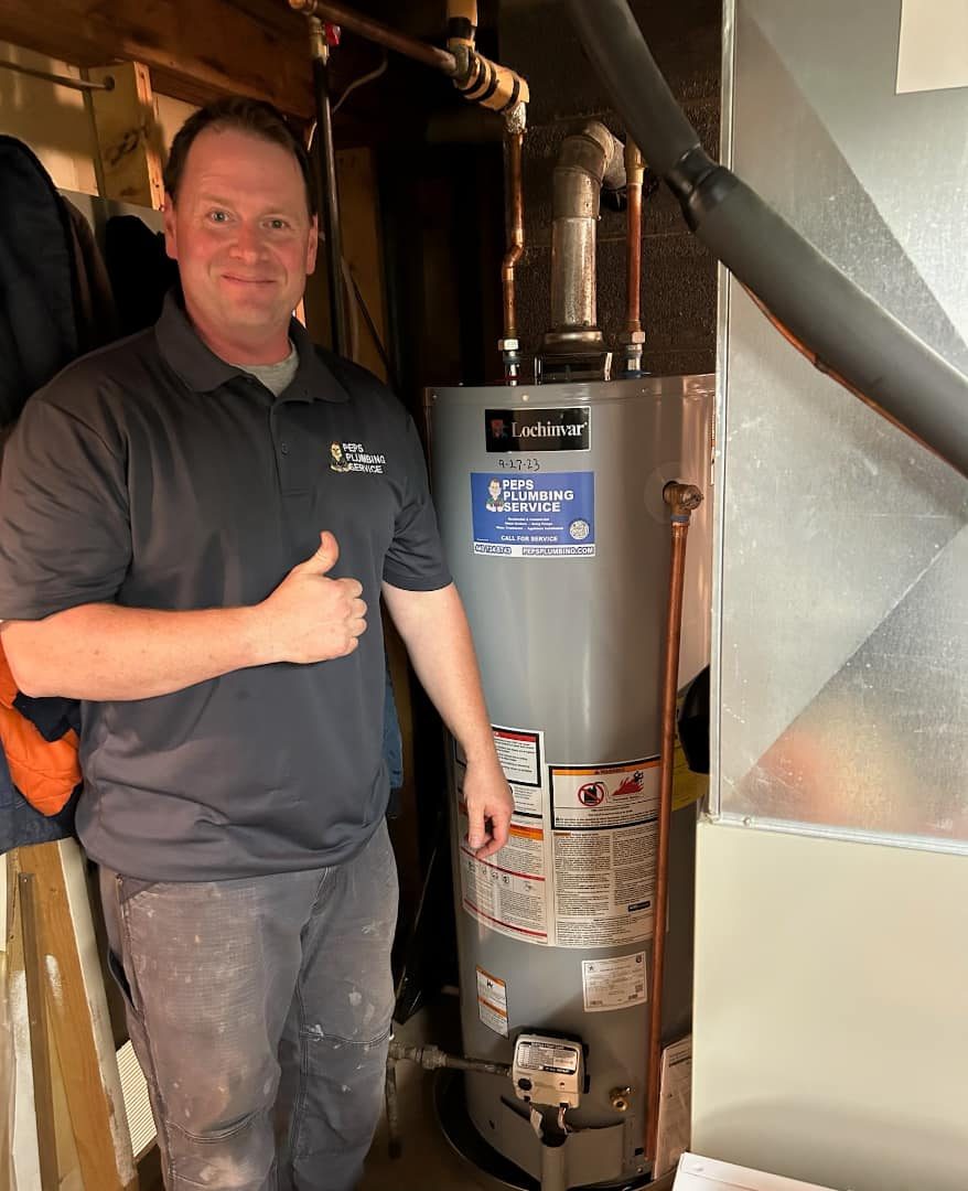 Water heater installed by Peps Plumbing